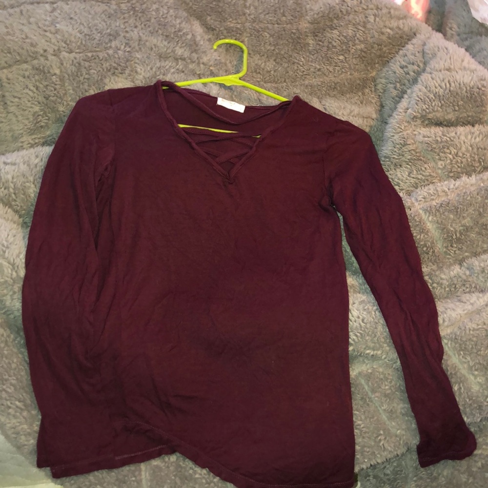Burgundy Long Sleeve Shirt